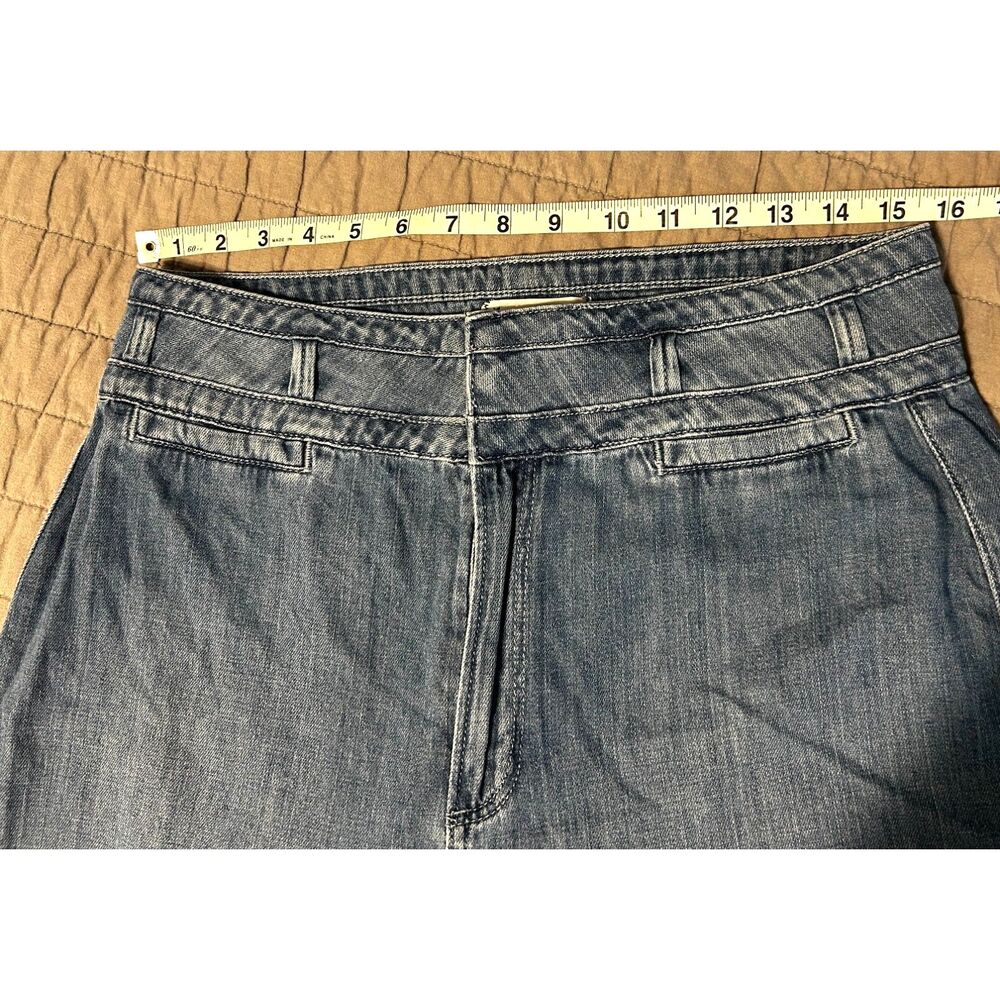 PAIGE Anessa Women's Wide Leg Jeans - Light Blue (Suki Distressed) - Picture 7 of 9